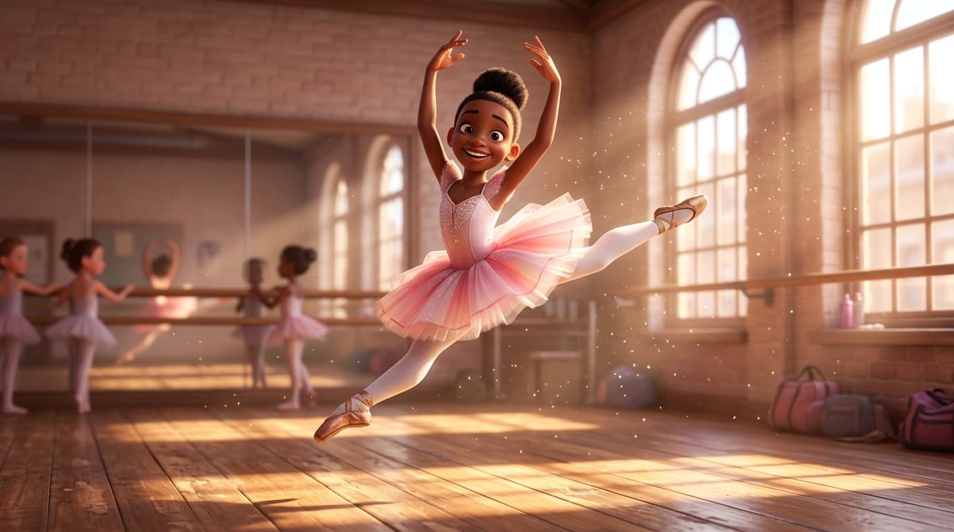 Ballerina mid-leap